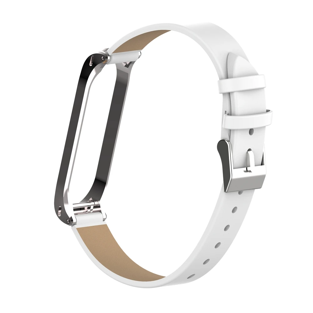 Кожаный ремешок для mi band 4, умный браслет, металлический чехол, PU ремешок для часов, для Xiaomi mi, ремешок, 3 замены, аксессуары для женщин и мужчин