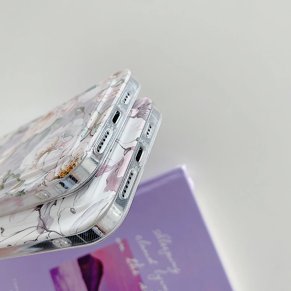 Чехол-бумажник с цветочным рисунком для IPhone 11 12 13 Pro Max противоударные Чехлы X XR XS 7 8