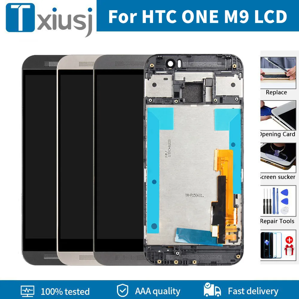 Оригинальный ЖК-экран для HTC ONE M9 экран с рамкой тест сенсорный дигитайзер в сборе