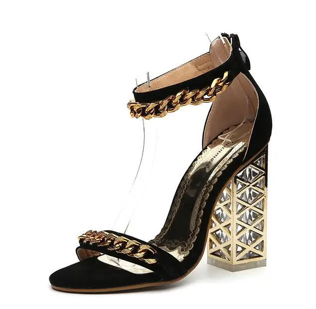 

heel sandals 2021 chain peep toe