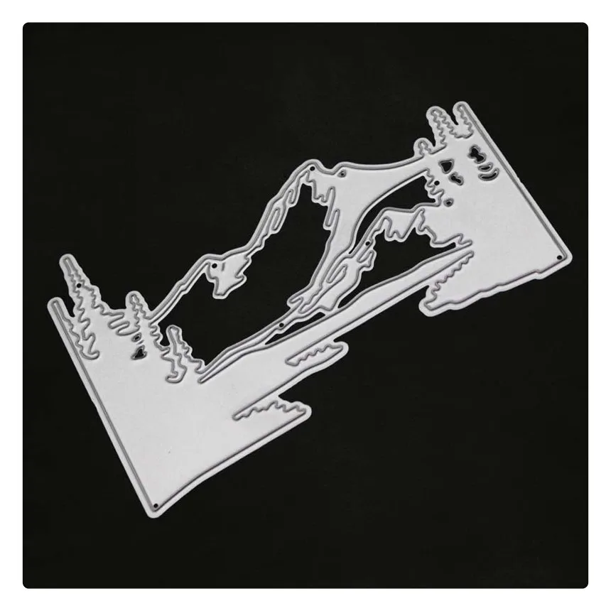 YINISE металлические режущие штампы для трафареты скрапбукинга горная речная