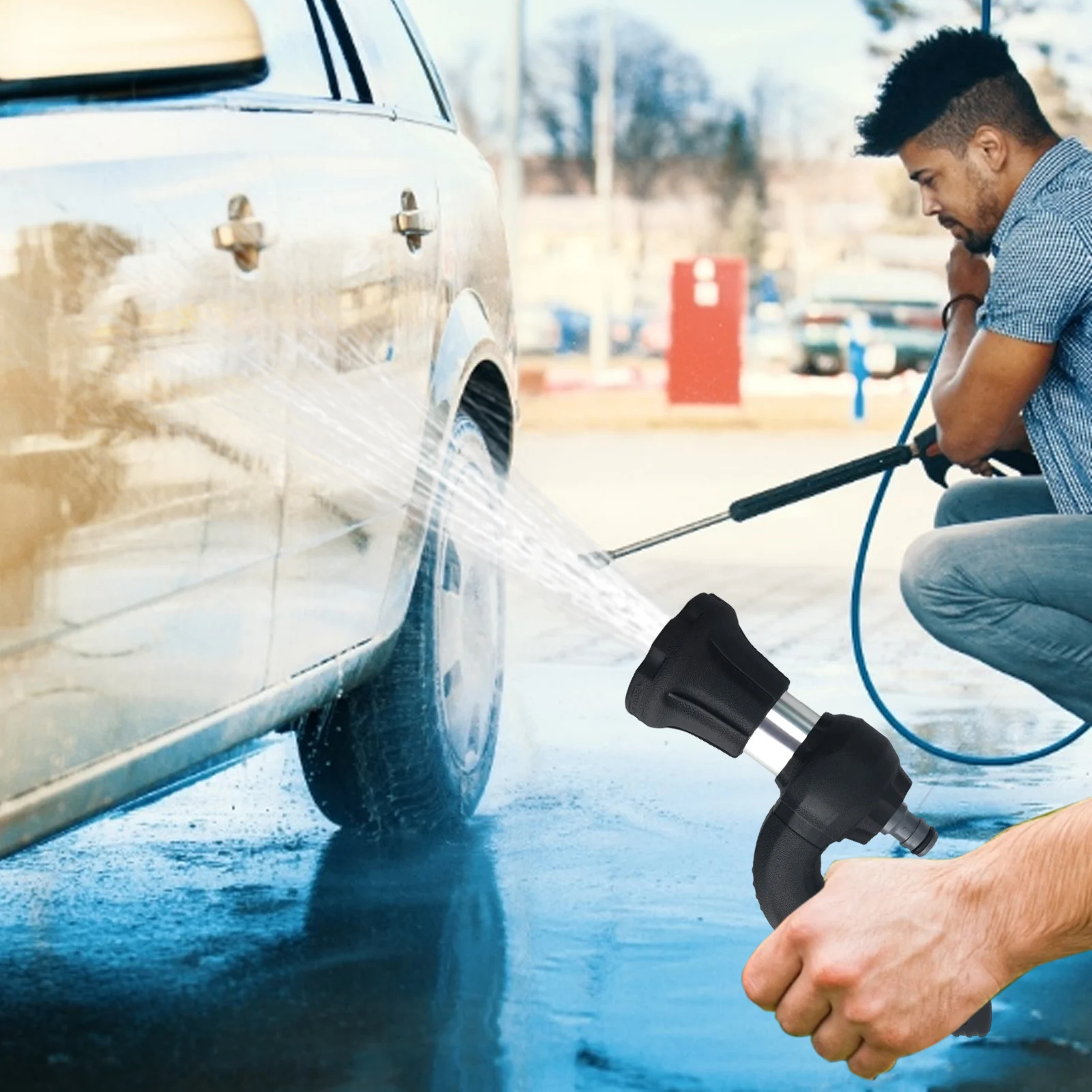 

Car Garden Hose Nozzle Water Hose Hand Sprayer For Watering Cleaning High-pressure Car Garden Watering Tool Car Accessories
