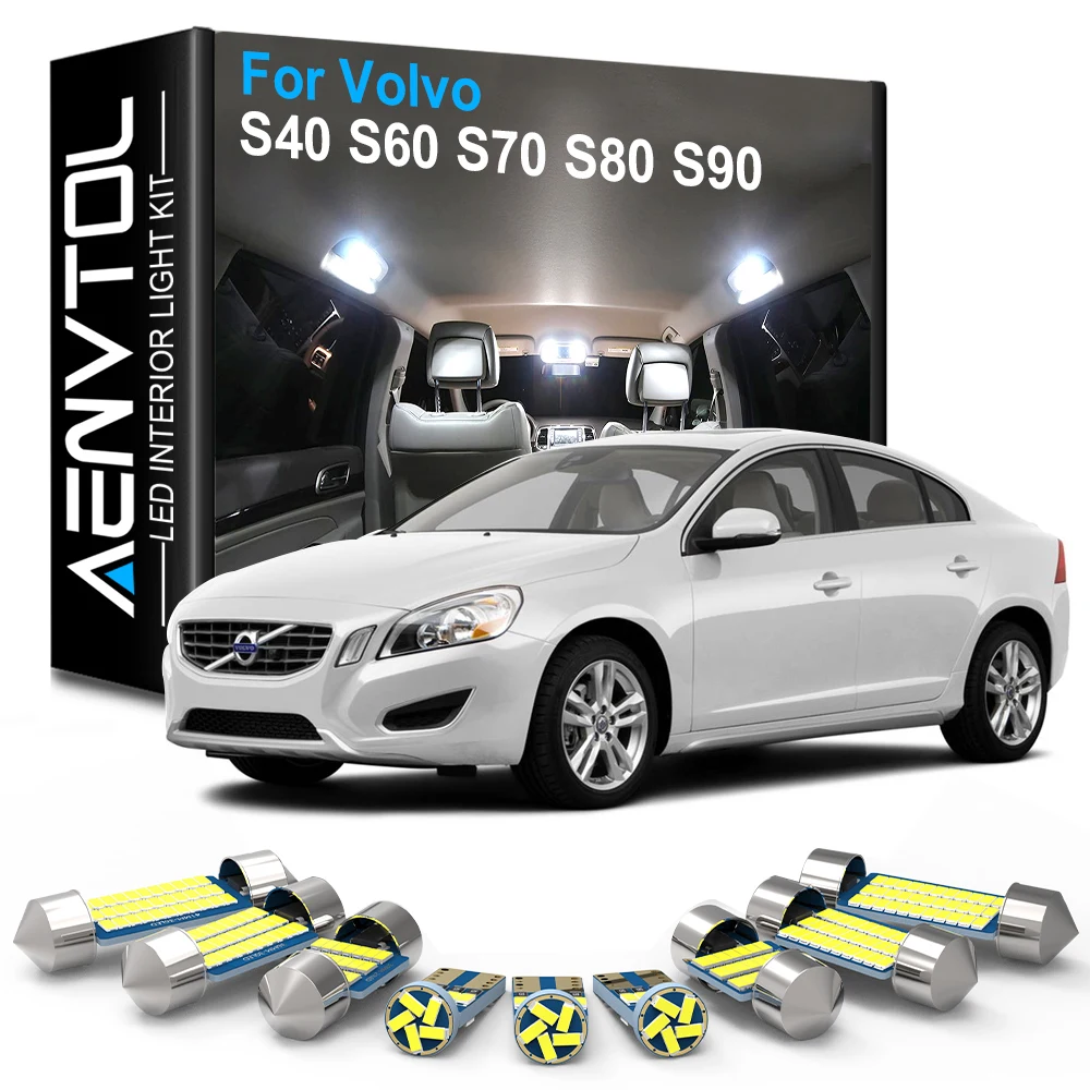 Светодиодная комнатная лампа AENVTOL Canbus для Volvo S40 S60 S70 S80 S90 II I MK 1 2 T8 1999 2001 2002 2003 2004 2005