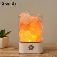 crystal natural himalayan salt lamp usb led multicolor night light table lava lamps for bedroom bedside fixture christmas decor