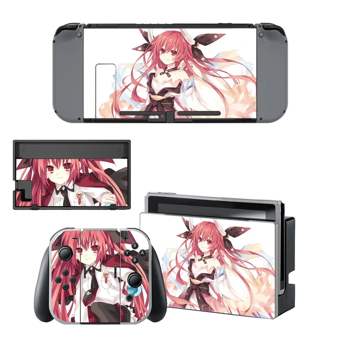 Аниме милая девушка Tokisaki Kurumi скины для nintendo переключатель кожи наклейка для nintendo Переключатель консоли Joy-Con наклейки на регулятор