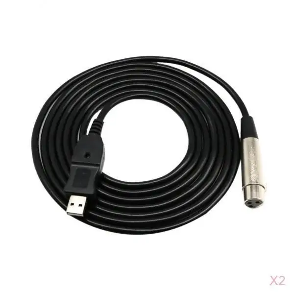 

2x XLR to USB Audio Cable Instrument Microphone to USB Interface Converter