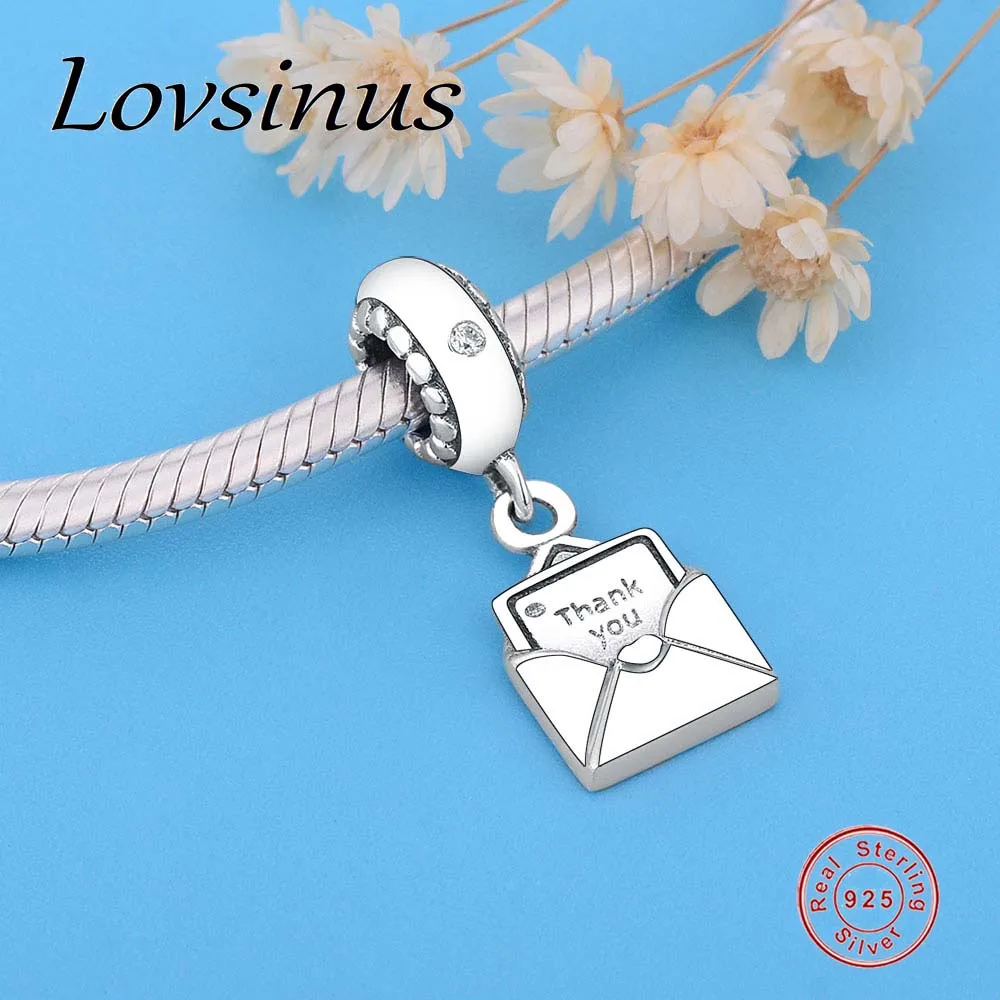 Подвеска для браслета из серебра 925 пробы с надписью Thank You | Украшения и