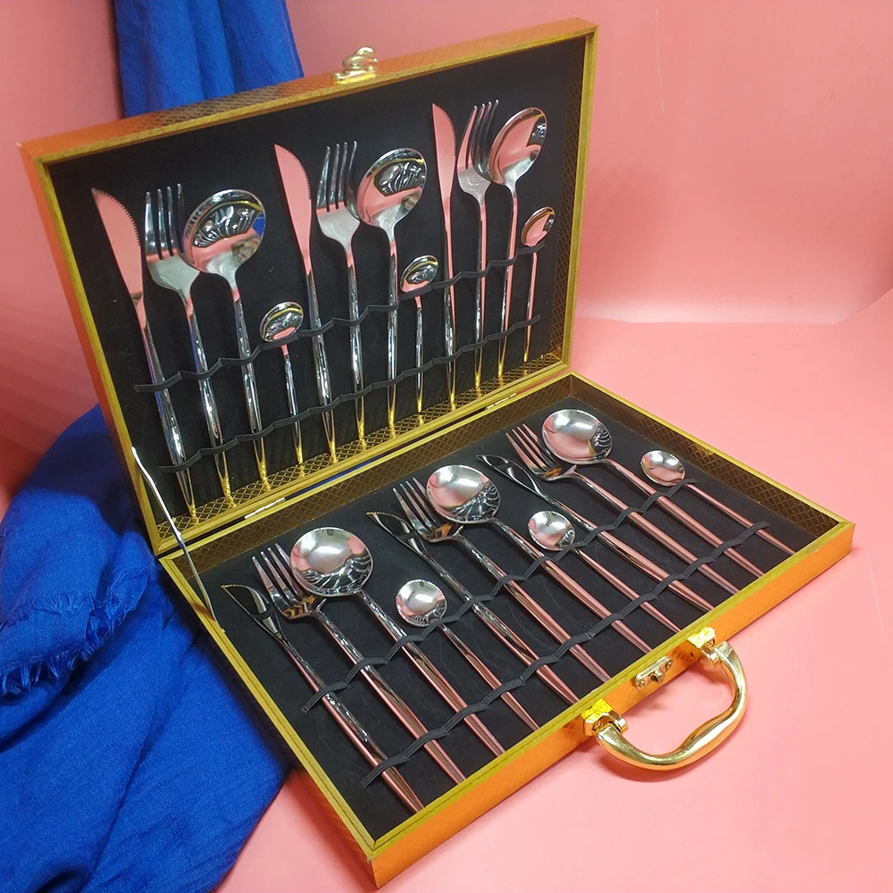 24 шт. набор столовых приборов нержавеющая сталь | Дом и сад