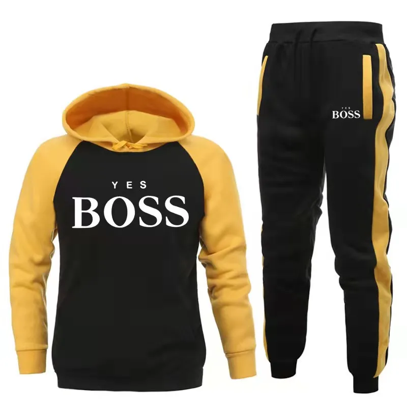 

Men's Casual Tracksuit Men 2 Pieces Sets Hooded Sweatshirts Autumn Men's Clothes Pullover Hoodies Pants Suit Print Sportwear