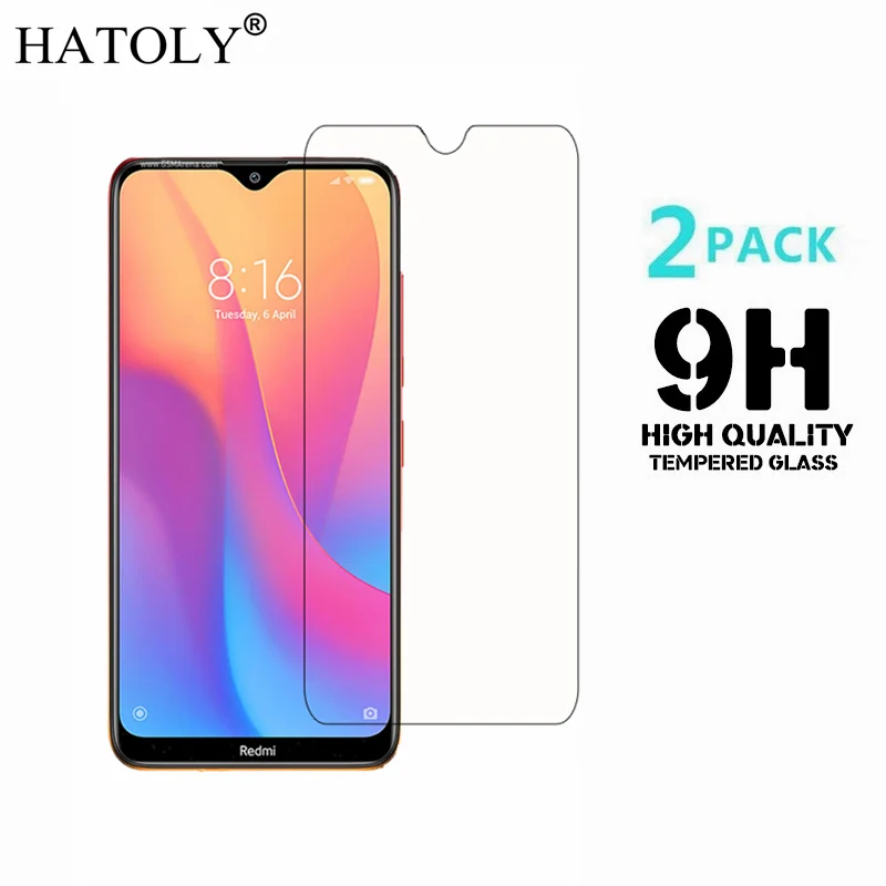 Vidrio templado para Xiaomi Redmi 8A, Protector de pantalla ultrafino, pel&iacute;cula endurecida HD, 2 uds.-0