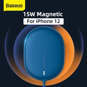 baseus slim magnetic wireless charger pad 15w pd fast charging for iphone 12 pro max 360 degree rotation wireless phone charger free global shipping