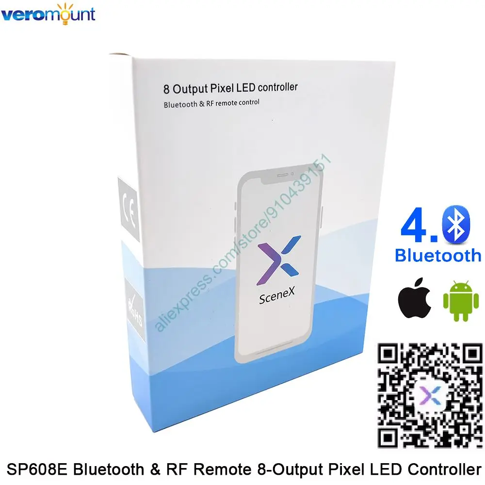 SceneX SP608E Bluetooth & RF пульт дистанционного управления 8 Выход светодиодный пиксельный