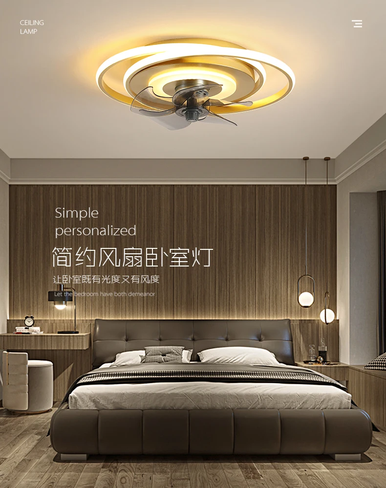 

European modern ceiling fan with lamp and remote control, suitable for living room, bedroom, ceiling fan lamp, home lighting