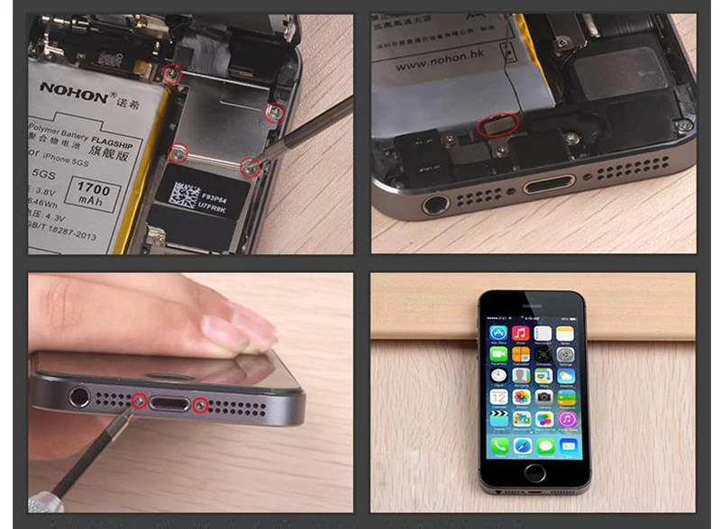 NOHON аккумулятор высокой емкости 1700 мАч для iPhone 5S 5C iPhone5S iPhone5C батареи для мобильных телефонов Розничная посылка
