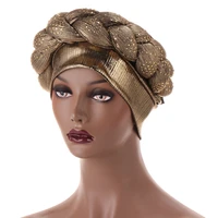 womens turban hat beanie cap braided with hot fix rhinestone braid styling fashion beauty hot drill thick braids bandana cap