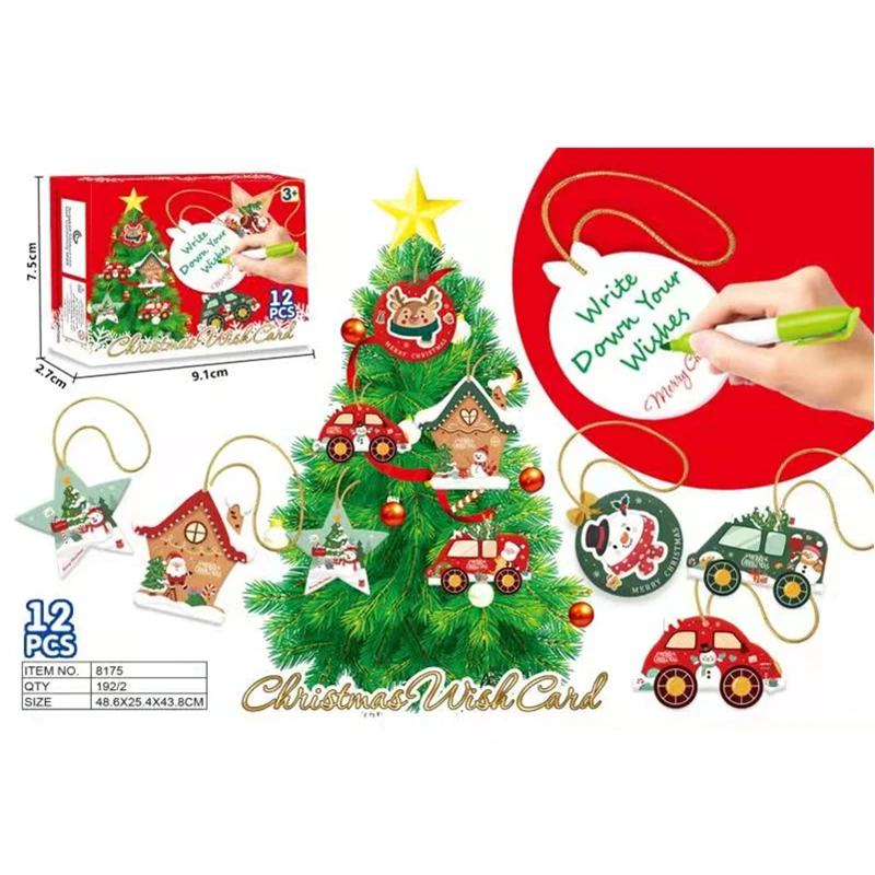 

Рождественские бумажные этикетки «сделай сам», бумажные этикетки для упаковки подарков ручной работы, подвесные украшения в виде Санта Кла...