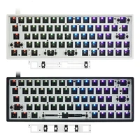 gk64x gk64 hot swappable 60 custom mechanical keyboard support split spacebar rgb switch leds type c has software programmable