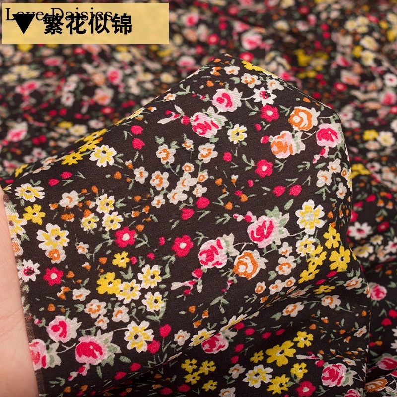 Черное темно-синее желтое цветочное леопардовое 100% искусственный шелк тонкая