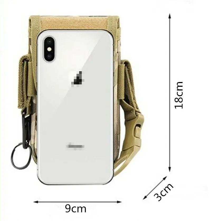 Уличный Тактический поясной кошелек Molle для мужчин черный чехол удостоверения