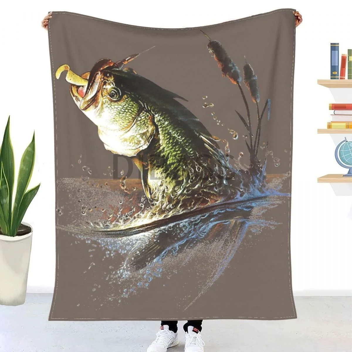 

Bass Strike Comforter 3D Printed Flannel Throw Blanket