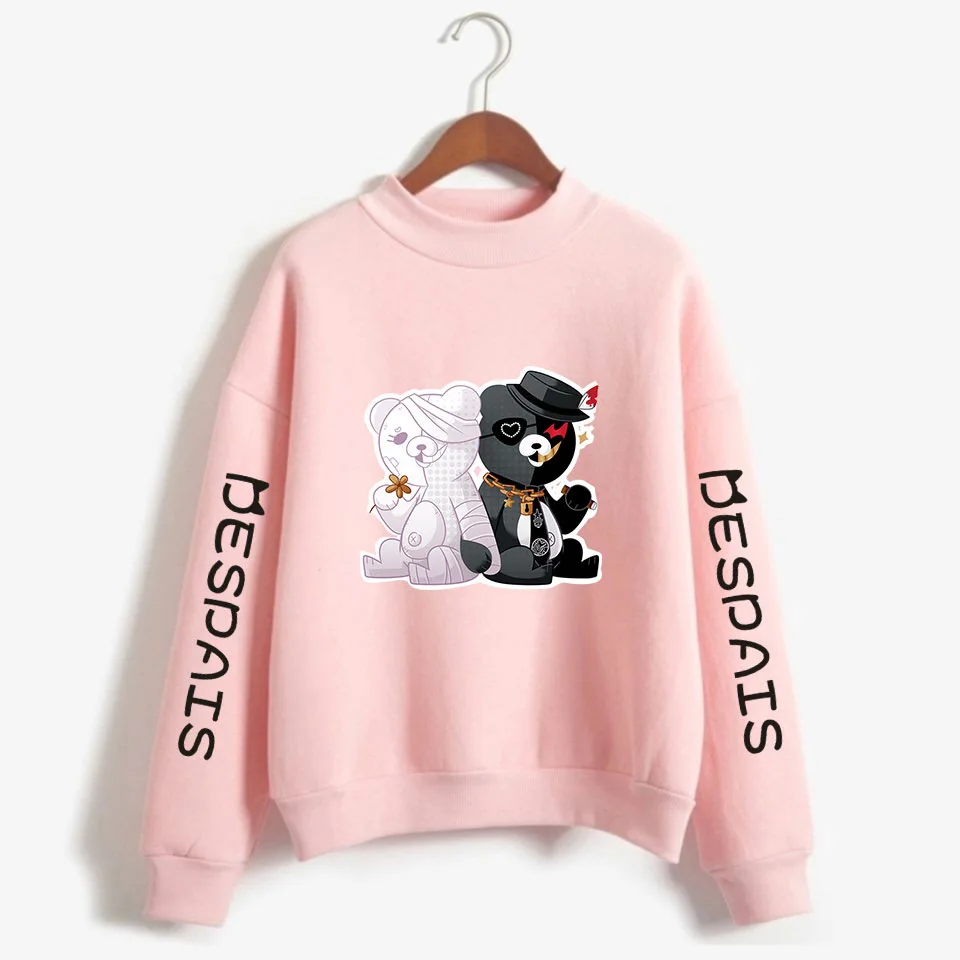 

Monokuma Danganronpa Turtleneck Sweatshirt Women Long Sleeve Fleece Funny Hoodie Casual Tracksuit Streetwear Cosplay Clothes
