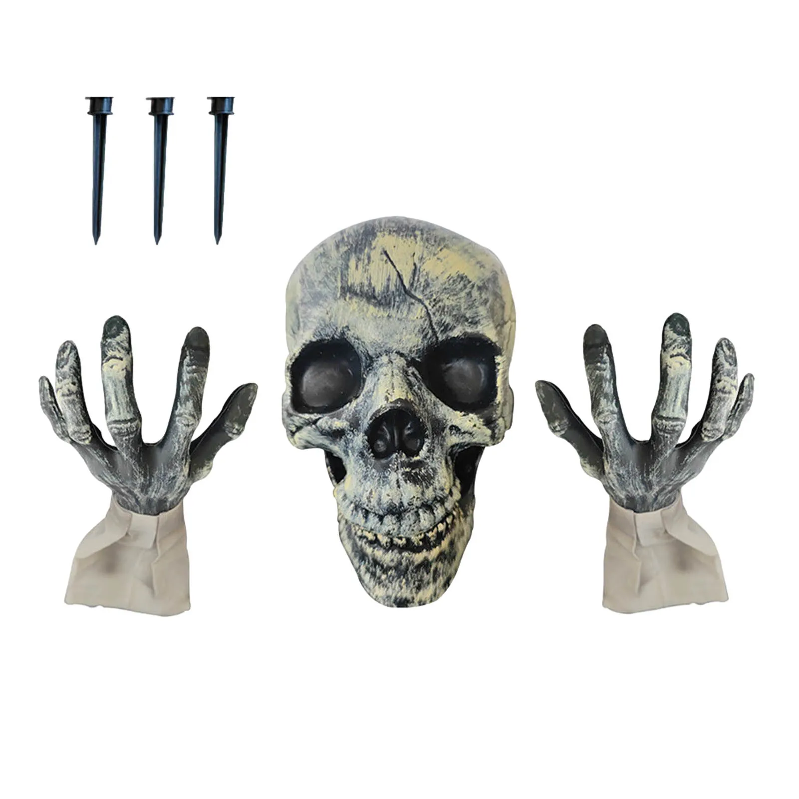 

Страшный страшный труп, скелет, столбы, голова призрака, реквизит, садовая статуя, украшение на Хэллоуин, технические принадлежности