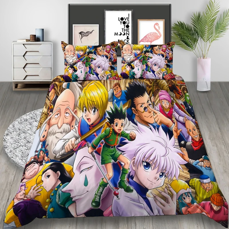 

Japan Anime Hunter Hunter 3D Digital Printed Bedding Set Duvet Covers Pillowcases Comforter Bedding Set Bedclothes Bed Linen