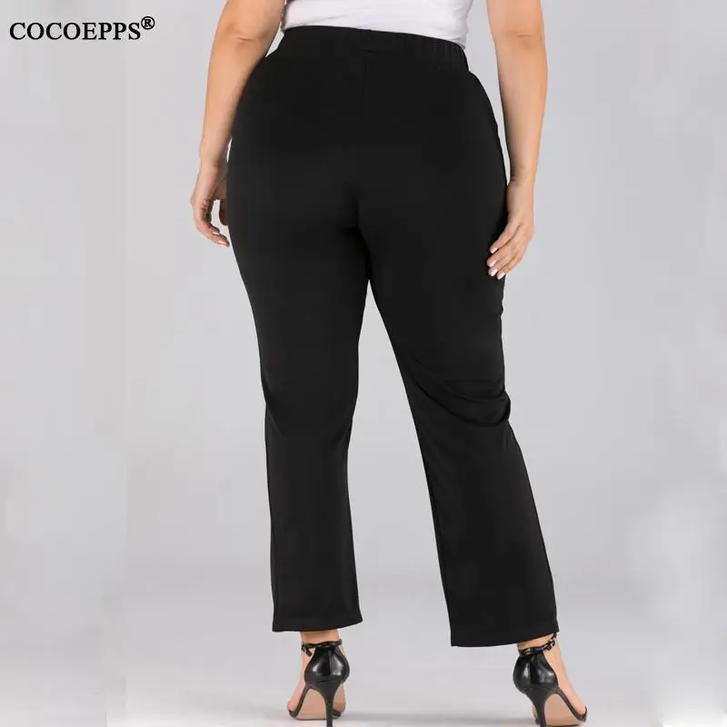 

COCOEPPS L-4XL 2020 Spring Plus size Split Pencil Pants Women Casual Summer Office Trousers Large Size Lady High Wiast Work Pant