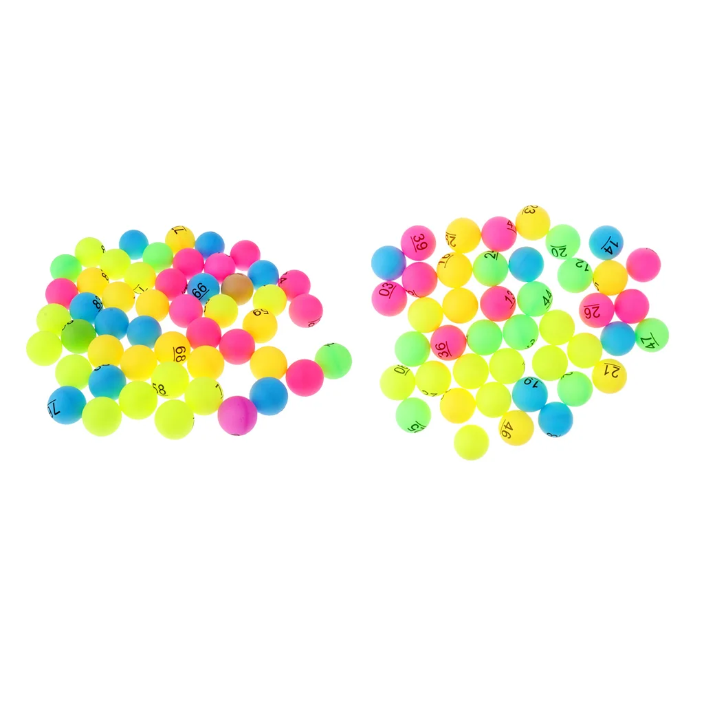 

Set of 100 Beer Pong Balls Assorted Color 40mm Printed with 1-100 No.