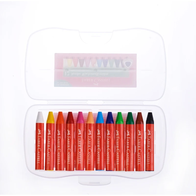 Мелки восковые утолщенные Faber-Castell &quotJumbo" 12 цв. трехгранные пластиковая