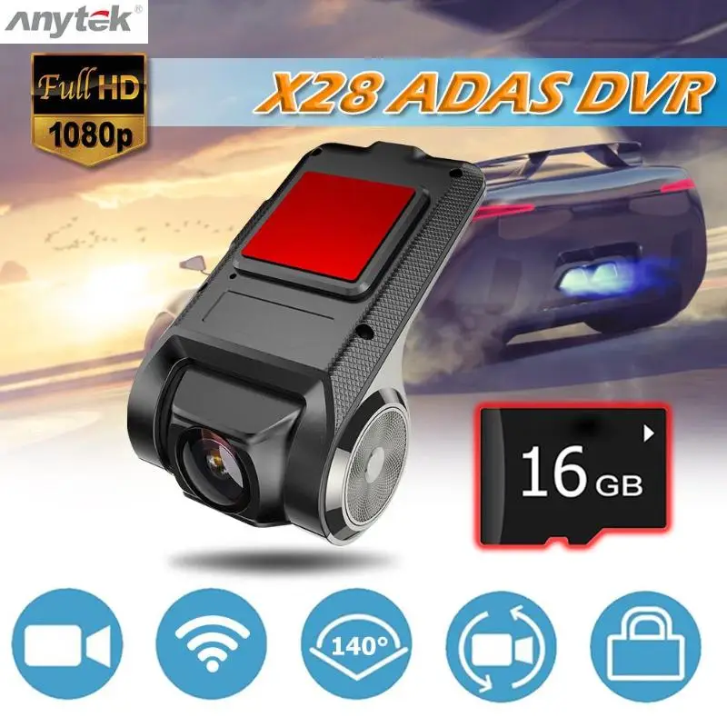 Anytek X28 1080P HD WiFi Автомобильный видеорегистратор камера видео рекордер 1G dvr ADAS