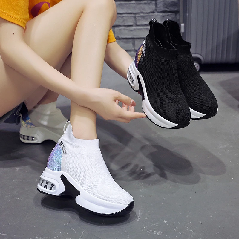 Женские осенние ботильоны Новинка 2019 года Повседневная дышащая обувь на каблуке