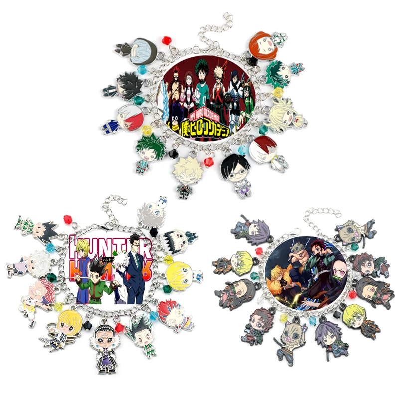 

Bracelets for Women My Hero Academia/The Seven Deadly Sins/Demon Slayer/HUNTER×HUNTER Bracelet Bangle Cartoon Charms Hand Chain