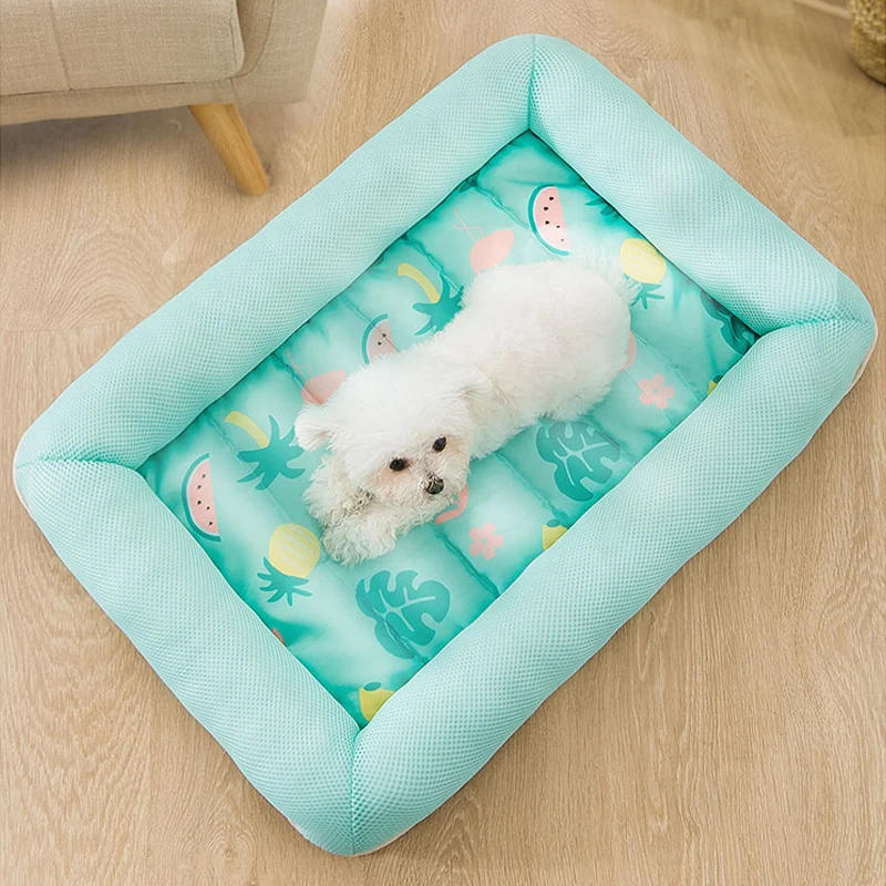 

Breathable Pet Kennel Dog Cooler Mattress Summer Cooling Cat Mat Washable Cushion Rectangle Puppy Bed Pink Kitten Nest
