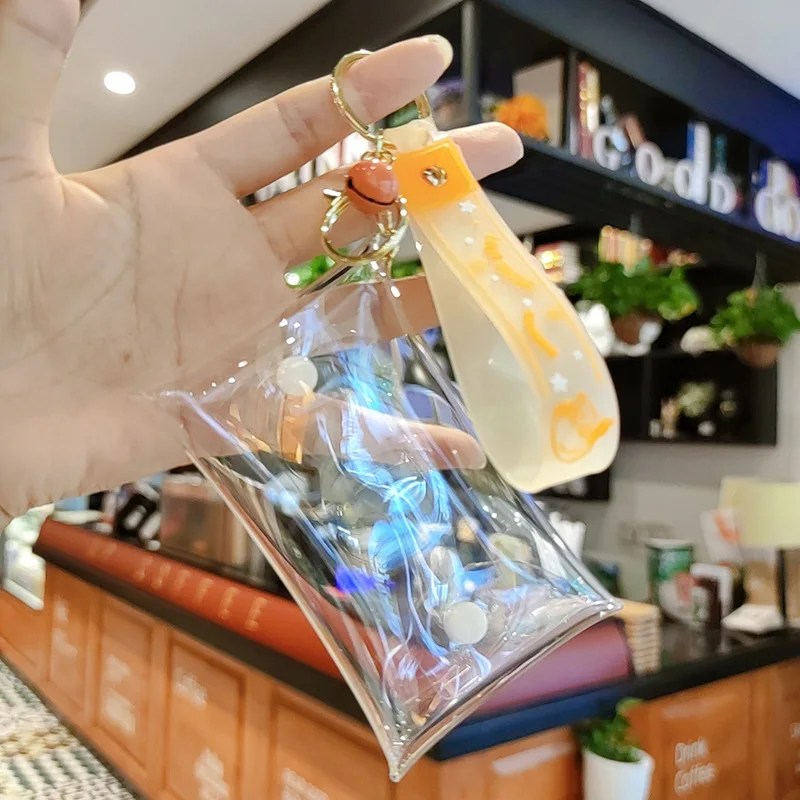 

2021 Baby Walkers Color Hand Rope Key Ring Blind Box Cartoon Bag Change Transparent Key Bag Headphone Trinket Storage Bag Buckle