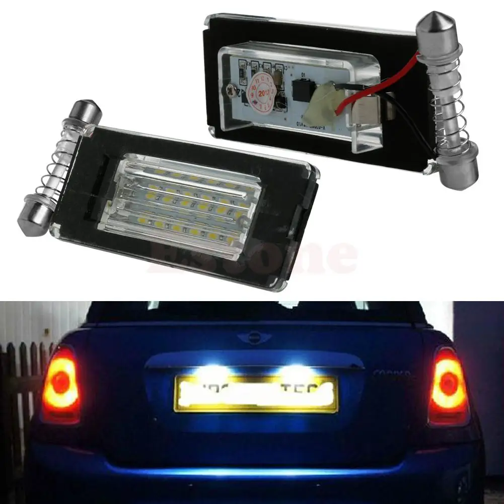 2X 18SMD номерной знак светильник светодиодный без ошибок лампа для MINI Cooper R56 R57 R58 R59 автомобильный светильник источник