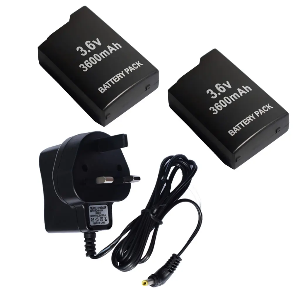 

ML1 2X Battery + UK Wall charger for Sony PSP 1000 1001 1002 1003 1004 1005 1006 FAT for PlayStation Portable PSP1000 Console