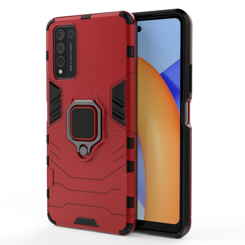 hybrid rugged armor for huawei honor 10x lite case kickstand with metal finger ring shock proof cover for honor 10x light cases free global shipping
