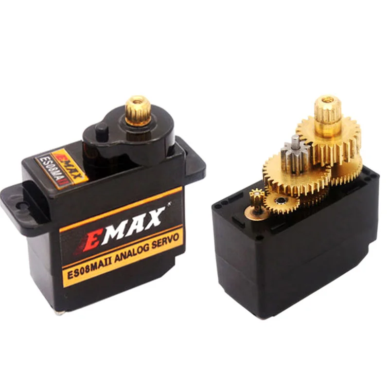 10 шт. EMAX ES08MA II 12g мини металлический редуктор Аналоговый сервопривод для радиоуправляемого двигателя запасная часть противоударный и стабильный Радиоуправляемый сервомотор