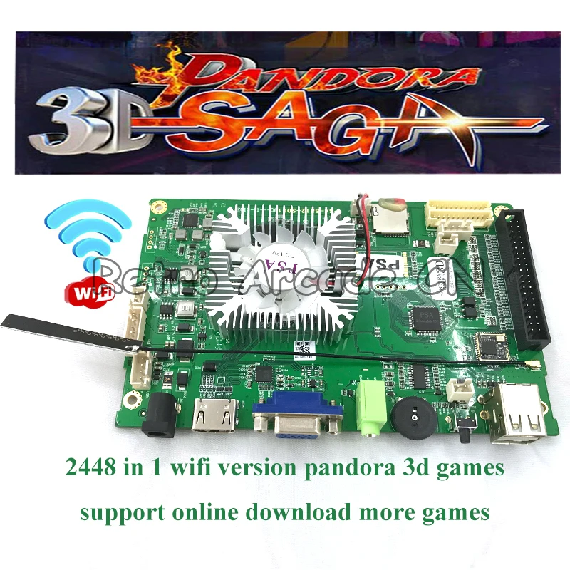 6 шт WIFI версия 2448 в 1 аркадная мульти печатная плата с 140 3d играми VGA HDMI выход