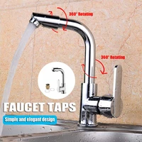 queexu kitchen faucets single hole tap for kitchen rotating handle cold and hot water and bathroom basin chrome qu06