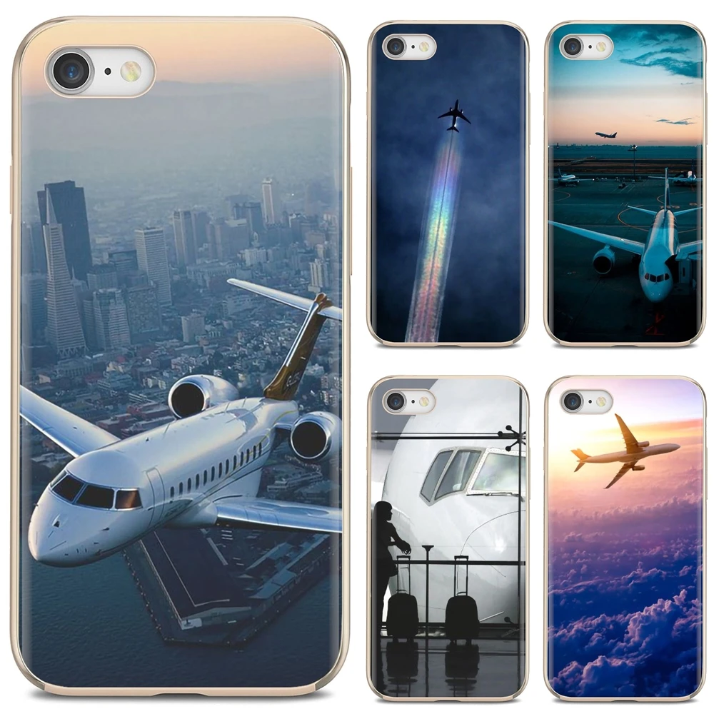 

For iPod Touch For iPhone 11 Pro 4 4S 5 5S SE 5C 6 6S 7 8 X XR XS Plus Max Soft TPU Covers Airplane Aircraft Plane Rubber