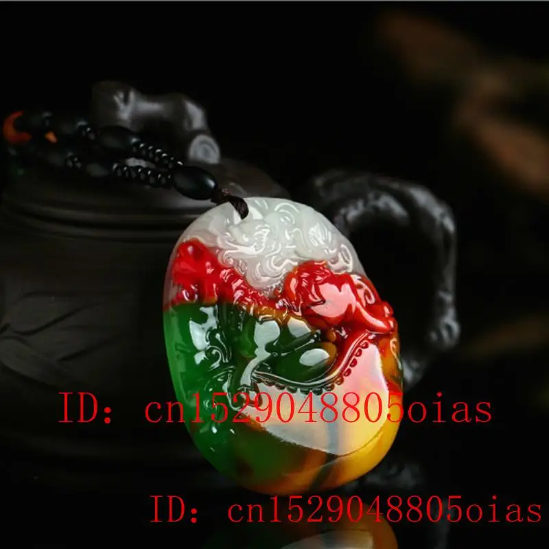 Натуральный цвет Нефритовый камень кулон дракона Китайский жадеит Ювелирное