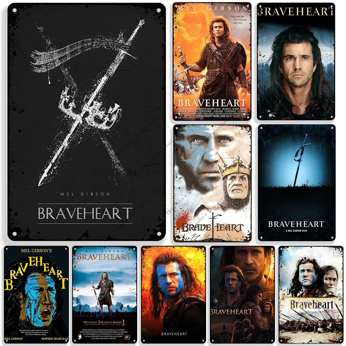 Американский классический фильм Braveheart металлическая табличка декоративная