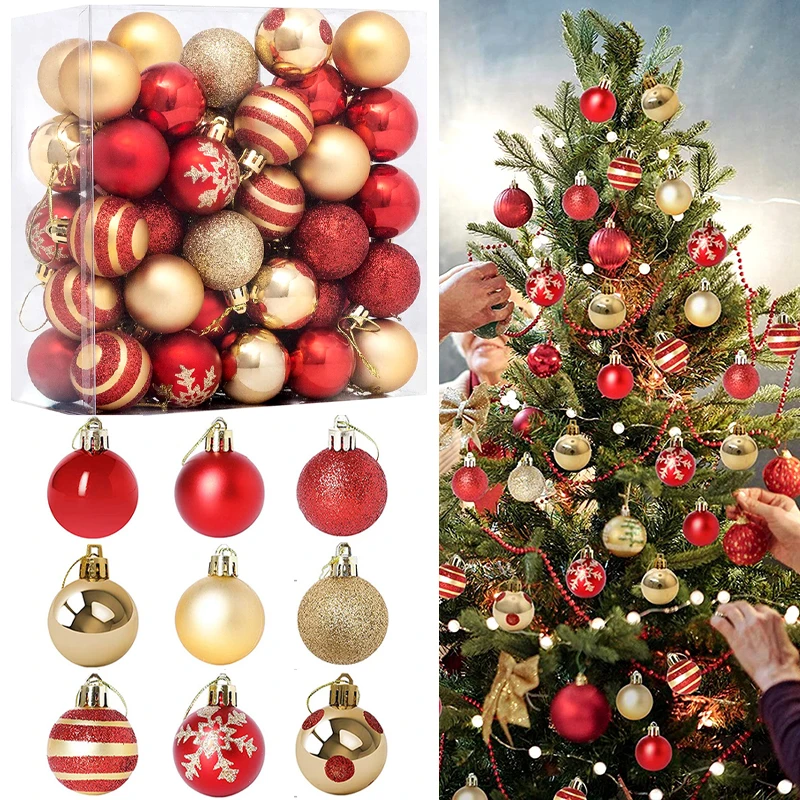 

Assorted Color Christmas Ball Set Decoration XmasTree Decoration Pendant Hanging Ball Happy New Year Gifts for Navidad Home