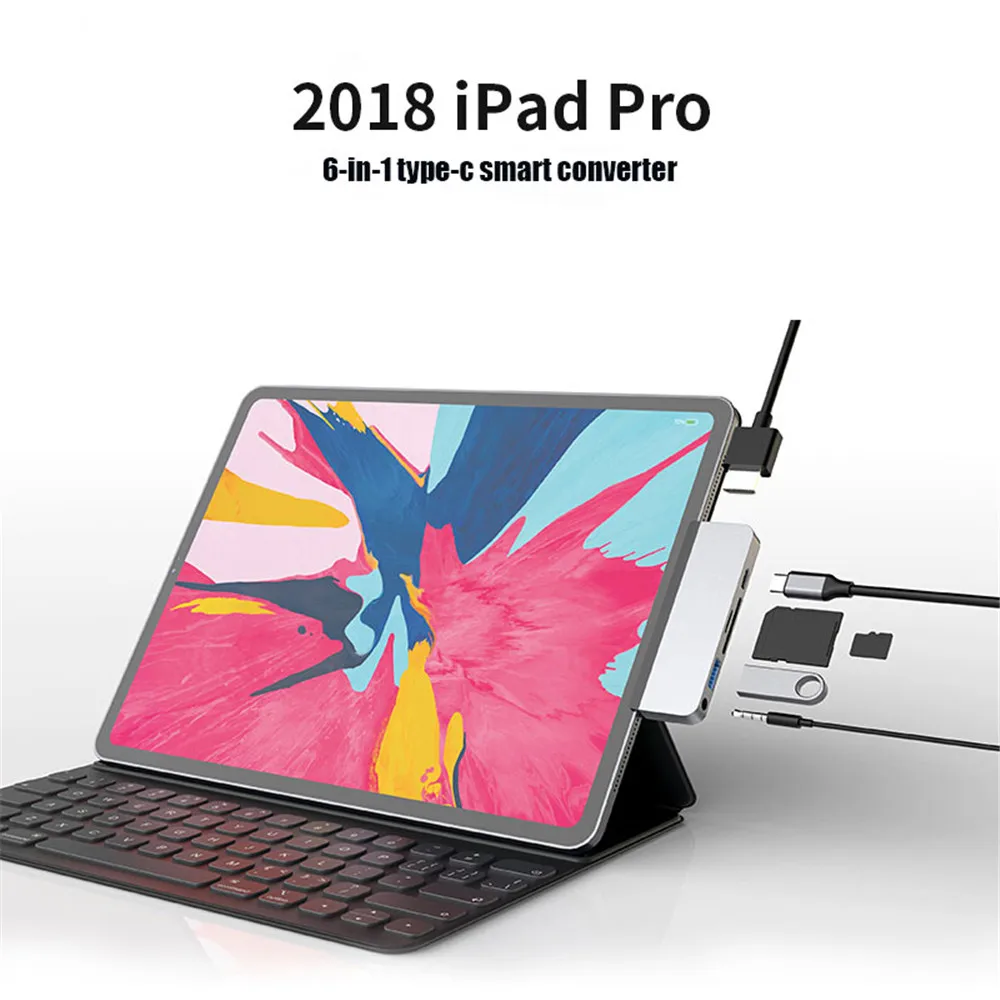 USB C концентратор адаптер с USB-C TYPE C зарядка PD 4K HDMI USB 3,0 3,5 мм наушники с iPad Macbook Pro SAMSUNG note s10 pro