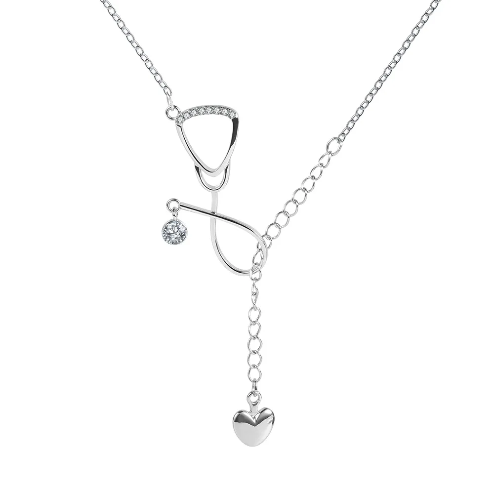 

Creative Trend Jewelry Fashion Design Temperament Simple Alloy Zircon Love Pendant Necklace Banquet Party Valentine's Day Gifts