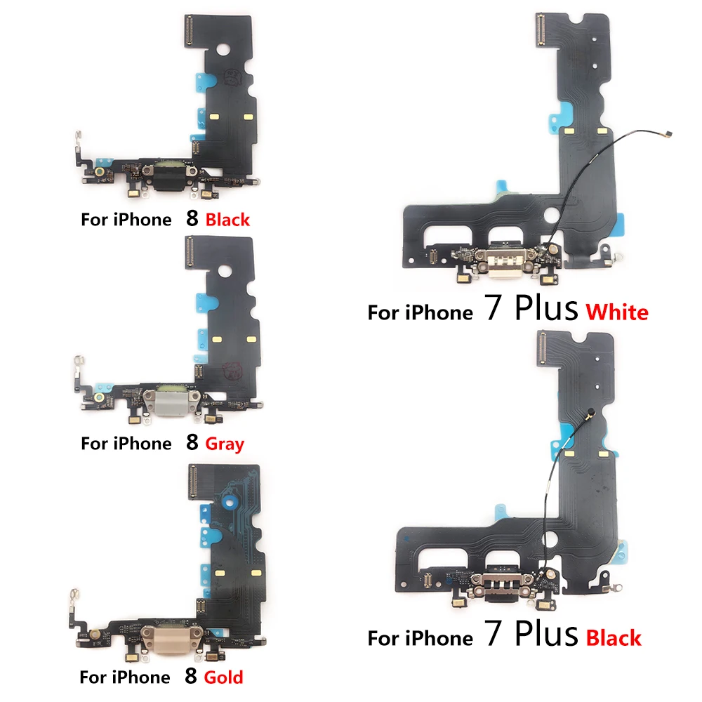 

5PCS/Lot USB Charging Port Charger Dock Connector Charging Flex Cable For Iphone 6 6S 7 8 Plus Phone Repair Parts