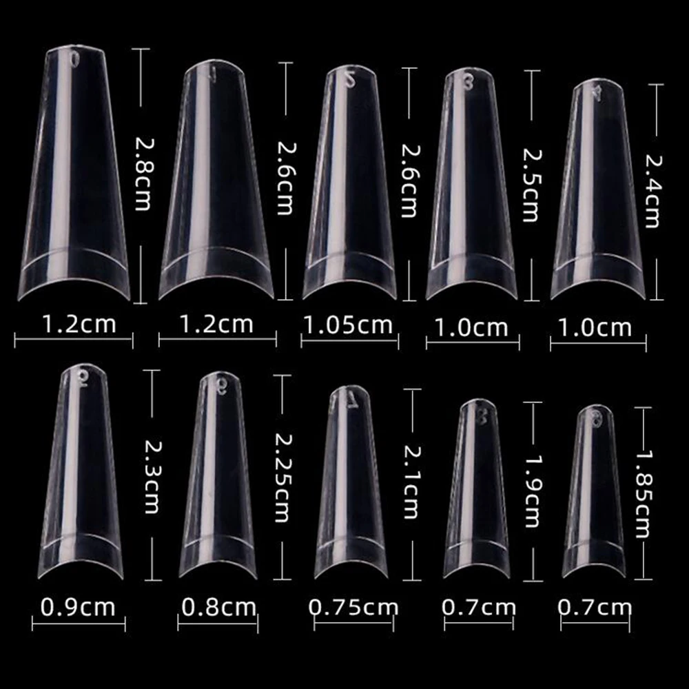 

500Pcs/bag Clear Natural French Ballet Nail Tip 0~9 Size Coffin ABS Acrylic False Nail UV Gel Ultra Flexible Fake Nail Tool #A76