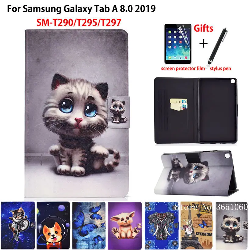 Чехол с милым рисунком для samsung galaxy tab A 8 0 2019 чехол из искусственной кожи в виде